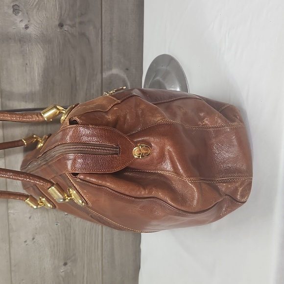Marino Orlandi Brown Italian Leather Shoulder Bag - Picture 3 of 12